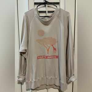 American Eagle AERIE | Oversized Printed Crewneck Sweatshirt